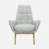 Habitat Fauteuil En Tissu Alba - Gris Brume -Pieds Chêne