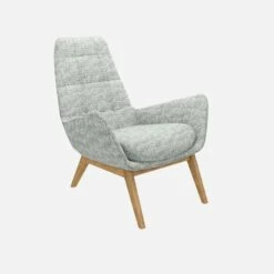 Habitat Fauteuil En Tissu Alba - Gris Brume -Pieds Chêne -meubles boutique dena fauteuil alba gris clair p chene 10275969 1