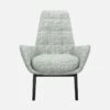 Habitat Fauteuil En Tissu Alba - Gris Brume -Pieds Noirs