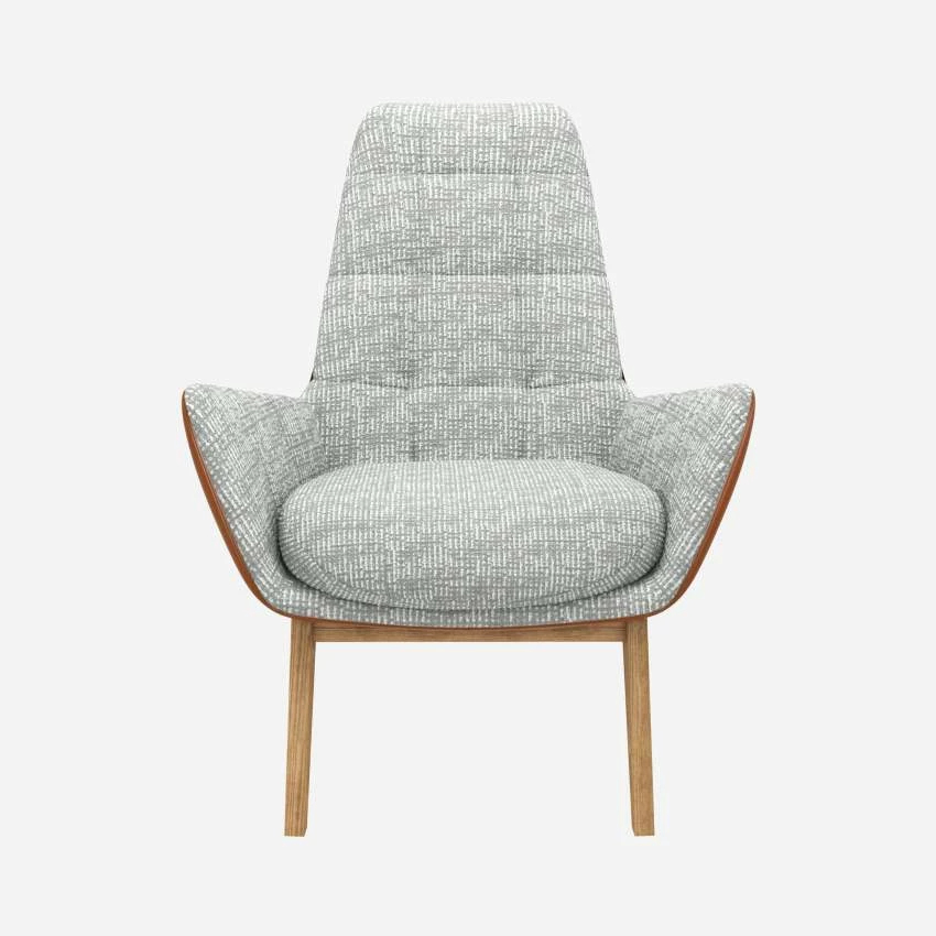 Habitat Fauteuil En Tissu Alba Gris Brume Et Cuir Vintage - Pieds Chêne 3 Habitat Fauteuil En Tissu Alba Gris Brume Et Cuir Vintage - Pieds Chêne – Image 3