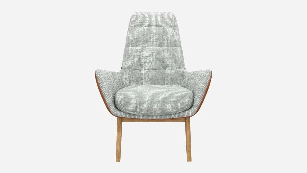 Habitat Fauteuil En Tissu Alba Gris Brume Et Cuir Vintage - Pieds Chêne 5 Habitat Fauteuil En Tissu Alba Gris Brume Et Cuir Vintage - Pieds Chêne – Image 5