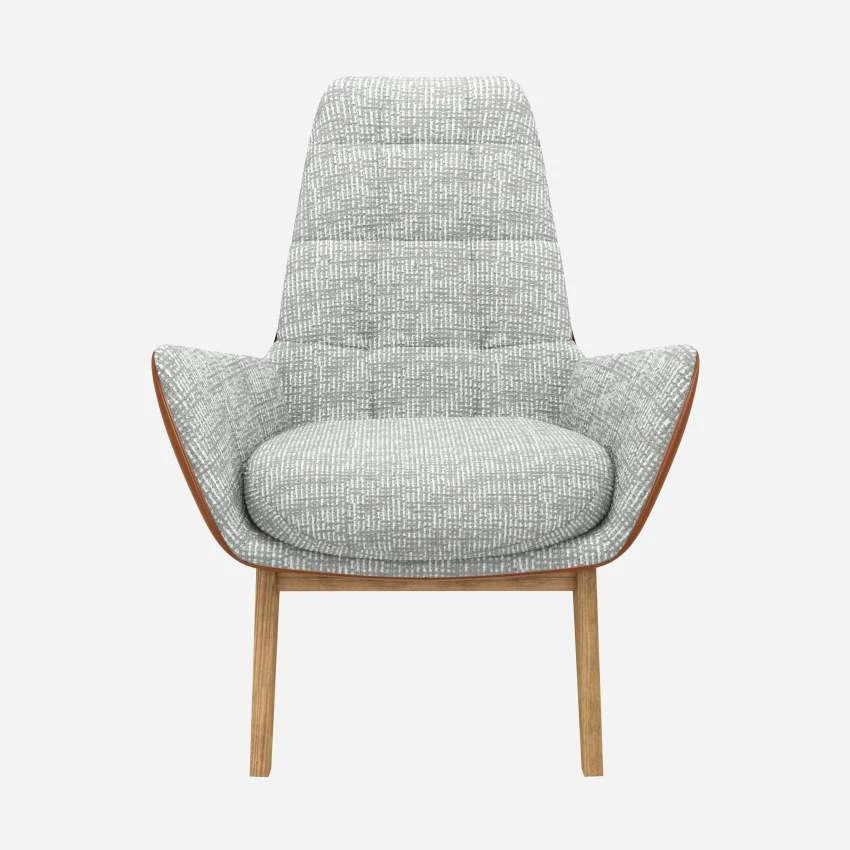 Habitat Fauteuil En Tissu Alba Gris Brume Et Cuir Vintage - Pieds Chêne 1 Habitat Fauteuil En Tissu Alba Gris Brume Et Cuir Vintage - Pieds Chêne