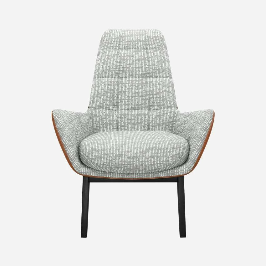 Habitat Fauteuil En Tissu Alba Gris Brume Et Cuir Vintage - Pieds Noirs 3 Habitat Fauteuil En Tissu Alba Gris Brume Et Cuir Vintage - Pieds Noirs – Image 3