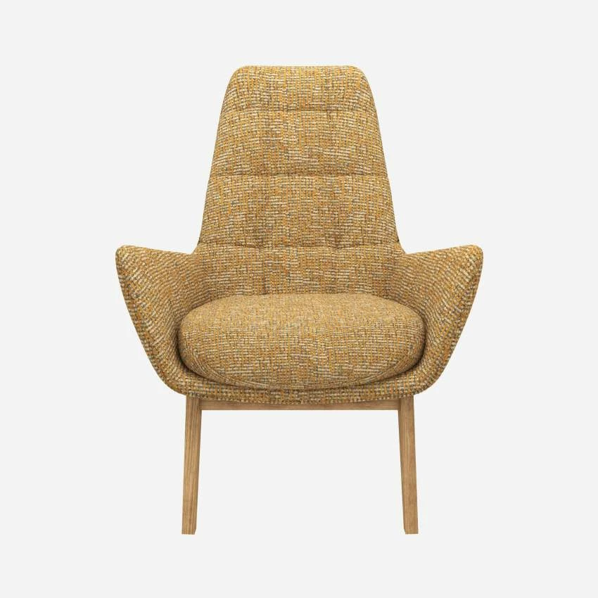 Habitat Fauteuil En Tissu Alba - Jaune Soleil - Pieds Chêne 3 Habitat Fauteuil En Tissu Alba - Jaune Soleil - Pieds Chêne – Image 3