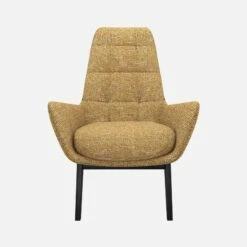 Habitat Fauteuil En Tissu Alba - Jaune Soleil - Pieds Noirs -meubles boutique dena fauteuil alba jaune p noir 10276035 1