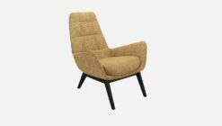 Habitat Fauteuil En Tissu Alba - Jaune Soleil - Pieds Noirs -meubles boutique dena fauteuil alba jaune p noir 10276039 2