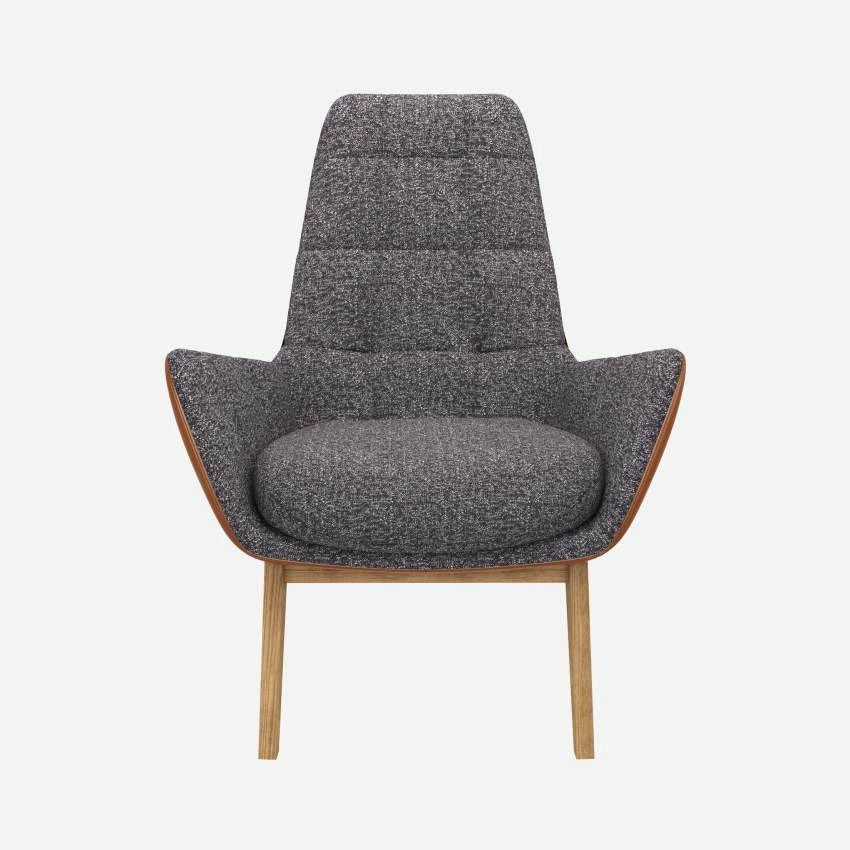 Habitat Fauteuil En Tissu Lucca Bleu Zingué Et Cuir Vintage - Pieds Chêne 3 Habitat Fauteuil En Tissu Lucca Bleu Zingué Et Cuir Vintage - Pieds Chêne – Image 3