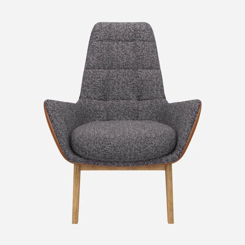 Habitat Fauteuil En Tissu Lucca Bleu Zingué Et Cuir Vintage - Pieds Chêne 1 Habitat Fauteuil En Tissu Lucca Bleu Zingué Et Cuir Vintage - Pieds Chêne