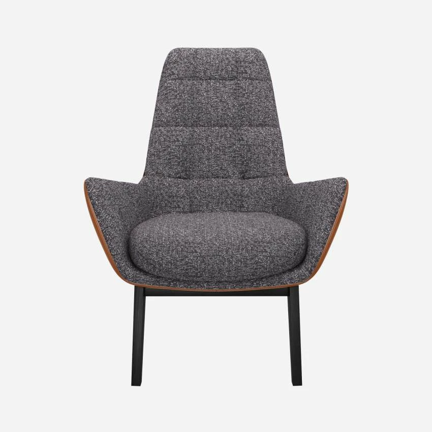 Habitat Fauteuil En Tissu Lucca Bleu Zingué Et Cuir Vintage - Pieds Noirs 3 Habitat Fauteuil En Tissu Lucca Bleu Zingué Et Cuir Vintage - Pieds Noirs – Image 3