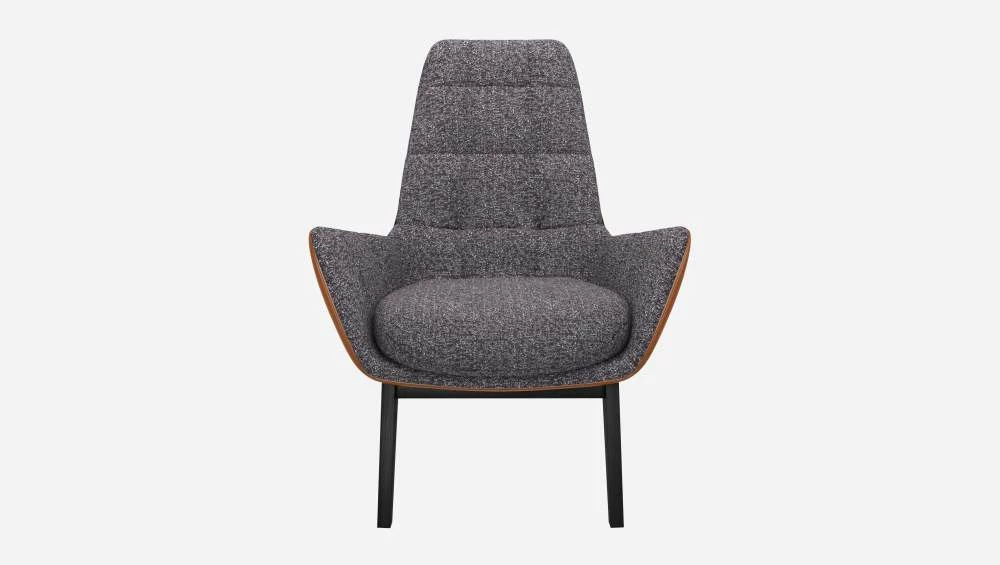 Habitat Fauteuil En Tissu Lucca Bleu Zingué Et Cuir Vintage - Pieds Noirs 5 Habitat Fauteuil En Tissu Lucca Bleu Zingué Et Cuir Vintage - Pieds Noirs – Image 5