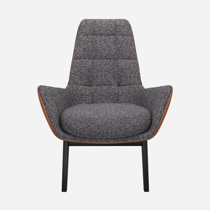 Habitat Fauteuil En Tissu Lucca Bleu Zingué Et Cuir Vintage - Pieds Noirs 1 Habitat Fauteuil En Tissu Lucca Bleu Zingué Et Cuir Vintage - Pieds Noirs