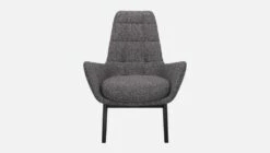 Habitat Fauteuil En Tissu Lucca - Bleu Zingué - Pieds Noirs -meubles boutique dena fauteuil lucca bleu p noir 10275797 2