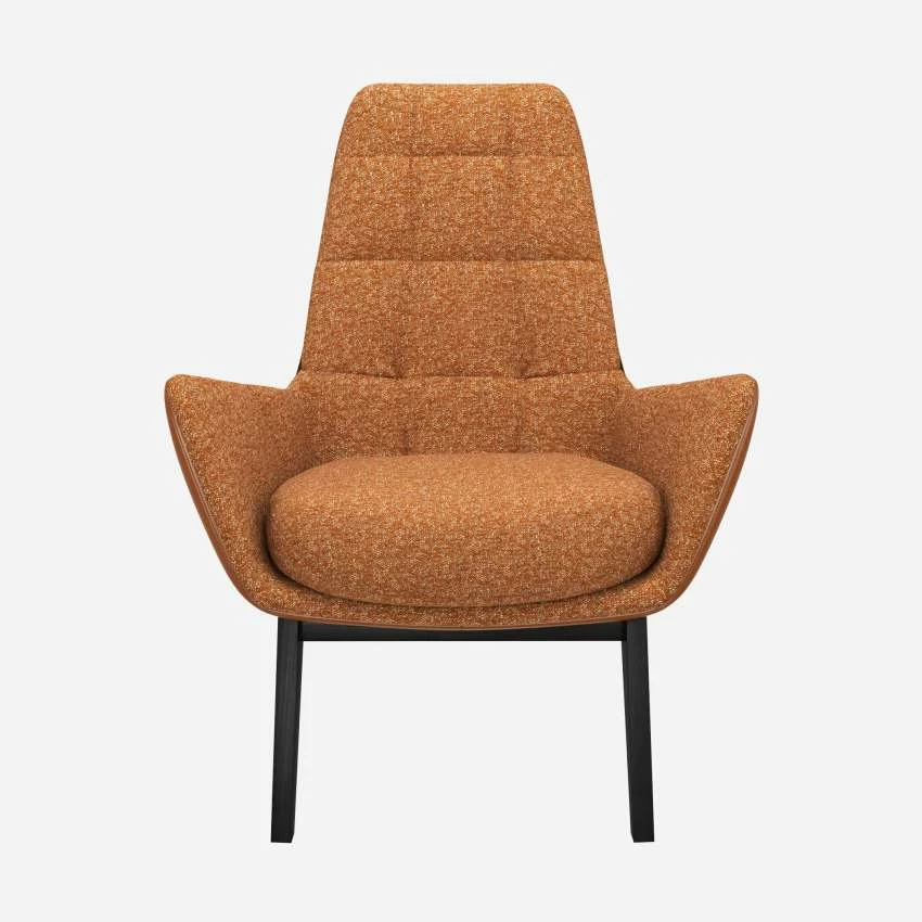 Habitat Fauteuil En Tissu Lucca Marron Noisetteet Cuir Vintage - Pieds Noirs 1 Habitat Fauteuil En Tissu Lucca Marron Noisetteet Cuir Vintage - Pieds Noirs