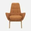 Habitat Fauteuil En Tissu Lucca - Marron Noisette - Pieds Chêne