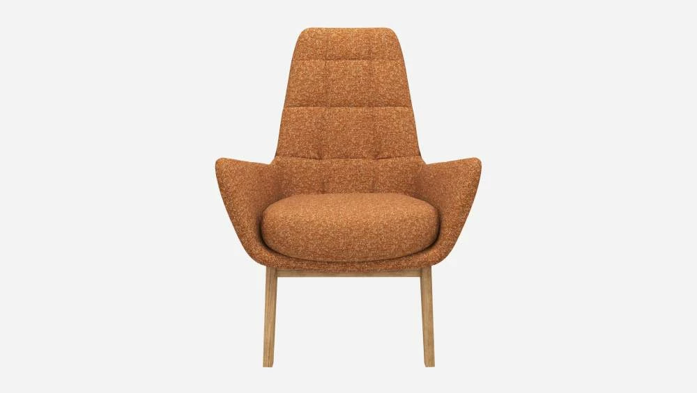 Habitat Fauteuil En Tissu Lucca - Marron Noisette - Pieds Chêne 5 Habitat Fauteuil En Tissu Lucca - Marron Noisette - Pieds Chêne – Image 5