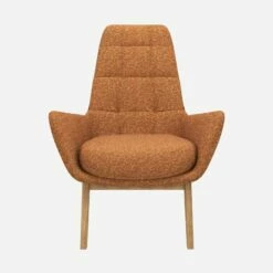 Habitat Fauteuil En Tissu Lucca - Marron Noisette - Pieds Chêne