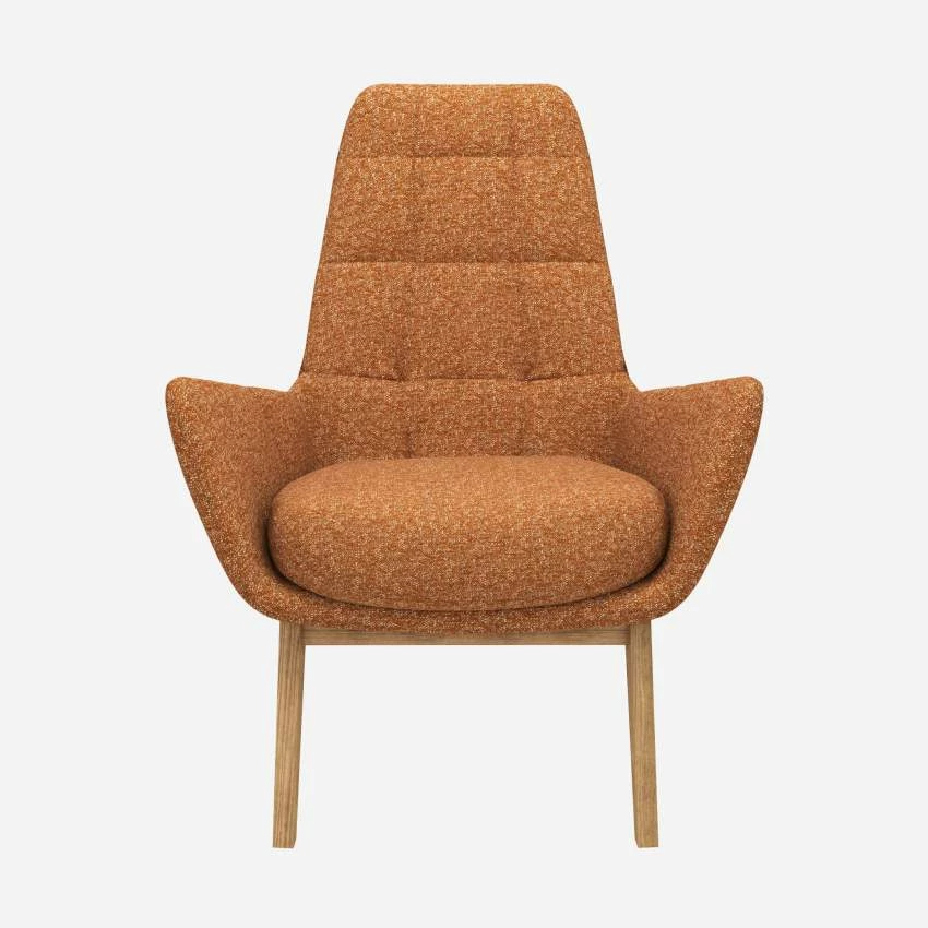 Habitat Fauteuil En Tissu Lucca - Marron Noisette - Pieds Chêne 1 Habitat Fauteuil En Tissu Lucca - Marron Noisette - Pieds Chêne