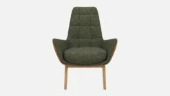 Habitat Fauteuil En Tissu Lucca Vert Mousse Et Cuir Vintage - Pieds Chêne -meubles boutique dena fauteuil lucca vert cr vt p chene 10275581 2