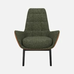 Habitat Fauteuil En Tissu Lucca Vert Mousse Et Cuir Vintage - Pieds Noirs -meubles boutique dena fauteuil lucca vert cr vt p noir 10275645 1