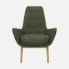 Habitat Fauteuil En Tissu Lucca - Vert Mousse - Pieds Chêne
