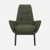 Habitat Fauteuil En Tissu Lucca - Vert Mousse - Pieds Noirs