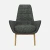Habitat Fauteuil En Tissu Melina - Gris Ardoise - Pieds Chêne