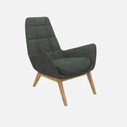Habitat Fauteuil En Tissu Melina - Gris Ardoise - Pieds Chêne -meubles boutique dena fauteuil melina anthracite p chene 10275481 1