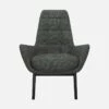 Habitat Fauteuil En Tissu Melina - Gris Ardoise - Pieds Noirs