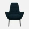 Habitat Fauteuil En Tissu Melina - Bleu Encre - Pieds Noirs