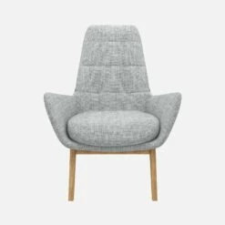 Habitat Fauteuil En Tissu Melina - Gris Asphalte - Pieds Chêne -meubles boutique dena fauteuil melina gris clair p chene 10275493 1
