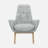 Habitat Fauteuil En Tissu Melina - Gris Asphalte - Pieds Chêne