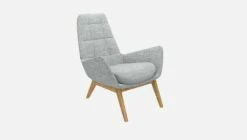 Habitat Fauteuil En Tissu Melina - Gris Asphalte - Pieds Chêne -meubles boutique dena fauteuil melina gris clair p chene 10275497 2