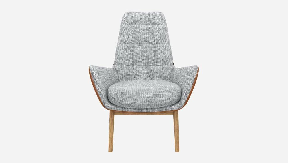 Habitat Fauteuil En Tissu Melina Gris Asphalte Et Cuir Vintage - Pieds Chêne 5 Habitat Fauteuil En Tissu Melina Gris Asphalte Et Cuir Vintage - Pieds Chêne – Image 5
