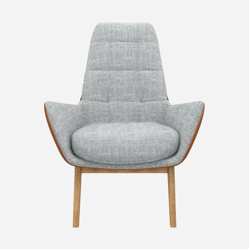 Habitat Fauteuil En Tissu Melina Gris Asphalte Et Cuir Vintage - Pieds Chêne 1 Habitat Fauteuil En Tissu Melina Gris Asphalte Et Cuir Vintage - Pieds Chêne