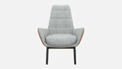 Habitat Fauteuil En Tissu Melina Gris Asphalte Et Cuir Vintage - Pieds Noirs -meubles boutique dena fauteuil melina gris cr vt p noir 10275445 2