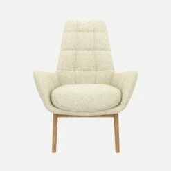 Habitat Fauteuil En Tissu Venezia - Blanc Craie - Pieds Chêne -meubles boutique dena fauteuil venezia beige p chene 10275285 1