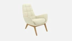 Habitat Fauteuil En Tissu Venezia - Blanc Craie - Pieds Chêne -meubles boutique dena fauteuil venezia beige p chene 10275289 2
