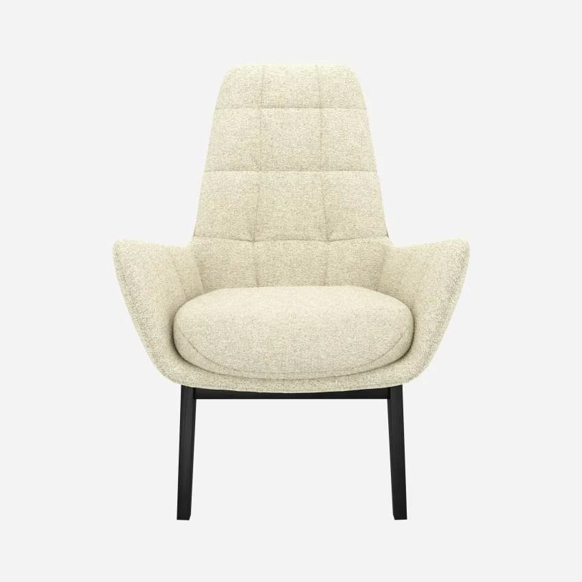 Habitat Fauteuil En Tissu Venezia - Blanc Craie - Pieds Noirs 3 Habitat Fauteuil En Tissu Venezia - Blanc Craie - Pieds Noirs – Image 3