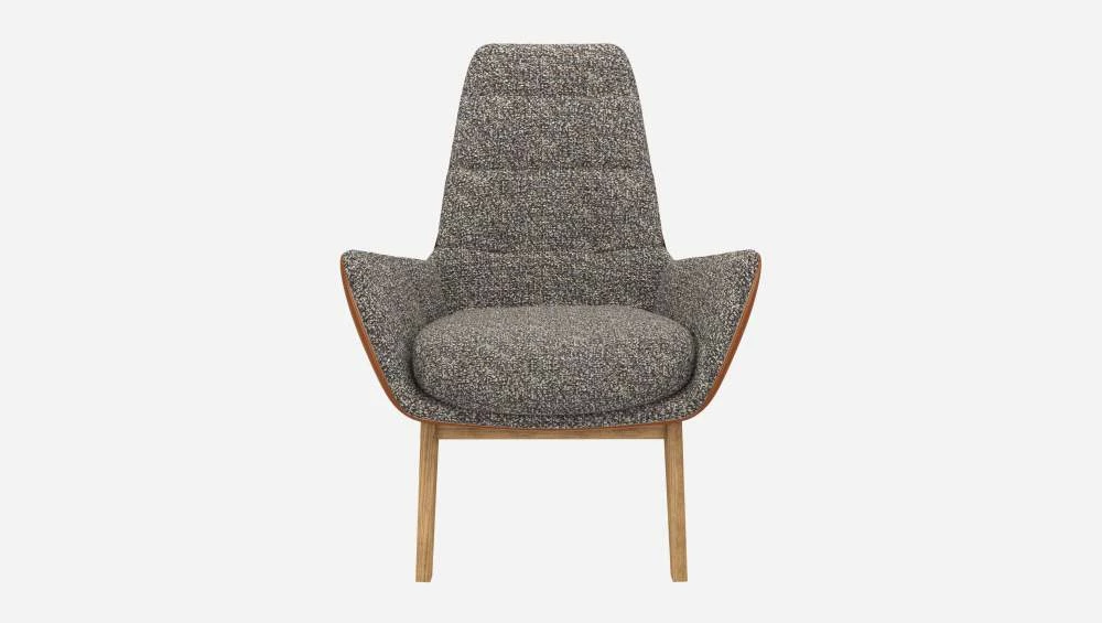 Habitat Fauteuil En Tissu Venezia Bleu Zingué Et Cuir Vintage - Pieds Chêne 5 Habitat Fauteuil En Tissu Venezia Bleu Zingué Et Cuir Vintage - Pieds Chêne – Image 5