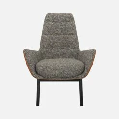 Habitat Fauteuil En Tissu Venezia Bleu Zingué Et Cuir Vintage - Pieds Noirs -meubles boutique dena fauteuil venezia bleu cr vt p noir 10275205 1