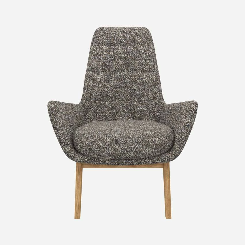 Habitat Fauteuil En Tissu Venezia - Bleu Zingué - Pieds Chêne 3 Habitat Fauteuil En Tissu Venezia - Bleu Zingué - Pieds Chêne – Image 3