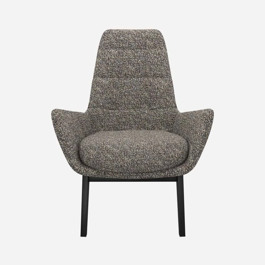 Habitat Fauteuil En Tissu Venezia - Bleu Zingué - Pieds Noirs 3 Habitat Fauteuil En Tissu Venezia - Bleu Zingué - Pieds Noirs – Image 3