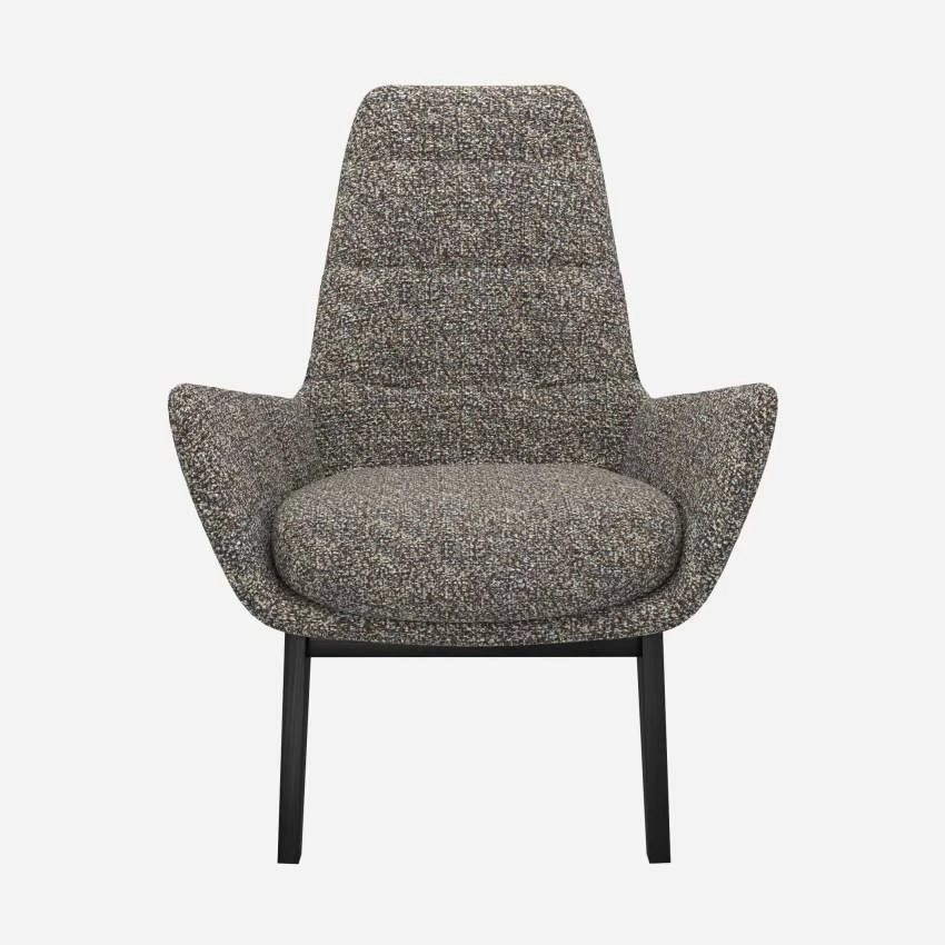 Habitat Fauteuil En Tissu Venezia - Bleu Zingué - Pieds Noirs 1 Habitat Fauteuil En Tissu Venezia - Bleu Zingué - Pieds Noirs