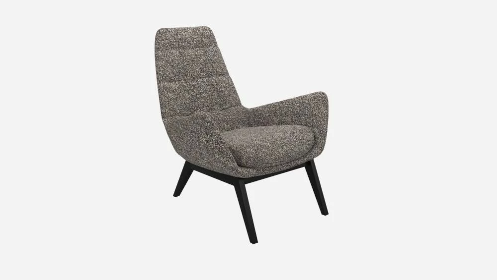 Habitat Fauteuil En Tissu Venezia - Bleu Zingué - Pieds Noirs 6 Habitat Fauteuil En Tissu Venezia - Bleu Zingué - Pieds Noirs – Image 6