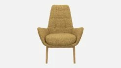 Habitat Fauteuil En Tissu Venezia - Jaune épice - Pieds Chêne -meubles boutique dena fauteuil venezia moutarde p chene 10275277 2