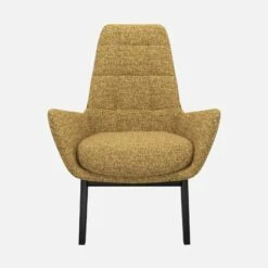 Habitat Fauteuil En Tissu Venezia - Jaune épice - Pieds Noirs