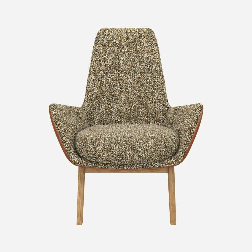 Habitat Fauteuil En Tissu Venezia Vert Lichen Et Cuir Vintage - Pieds Chêne 3 Habitat Fauteuil En Tissu Venezia Vert Lichen Et Cuir Vintage - Pieds Chêne – Image 3