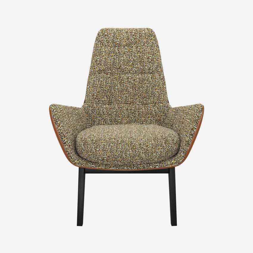 Habitat Fauteuil En Tissu Venezia Vert Lichen Et Cuir Vintage - Pieds Noirs 3 Habitat Fauteuil En Tissu Venezia Vert Lichen Et Cuir Vintage - Pieds Noirs – Image 3