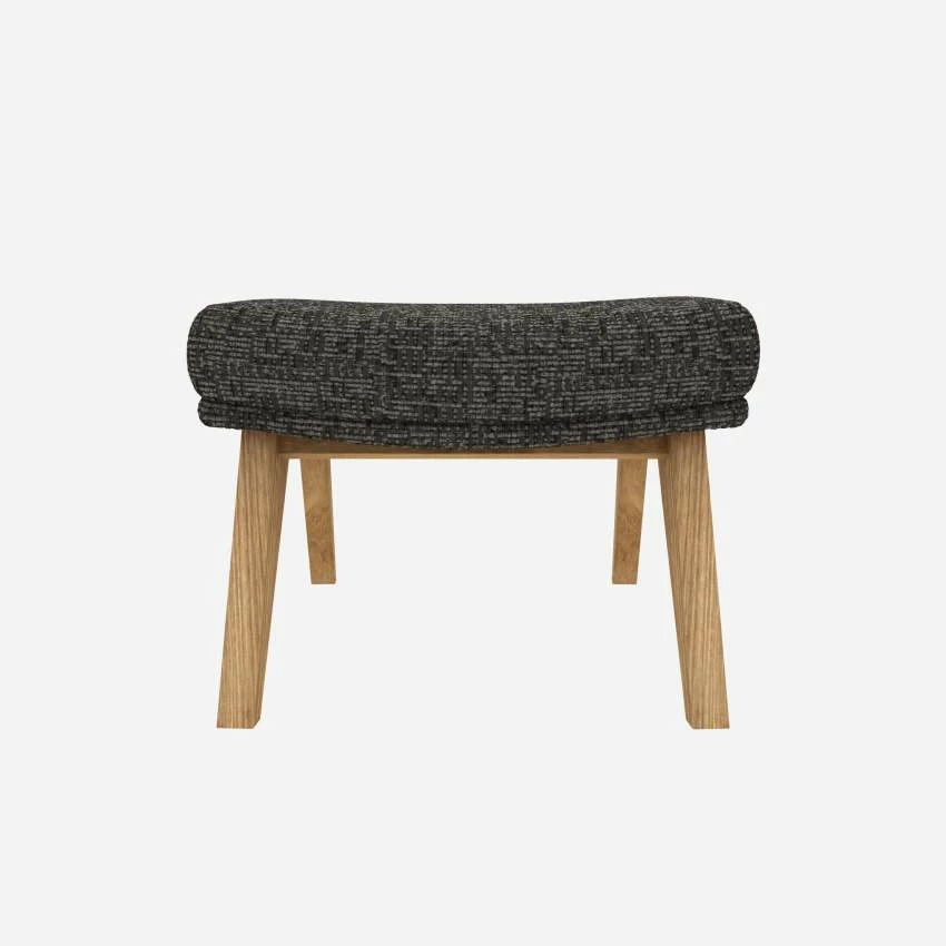 Habitat Repose-pieds En Tissu Alba - Gris Nuage - Pieds Chêne 3 Habitat Repose-pieds En Tissu Alba - Gris Nuage - Pieds Chêne – Image 3