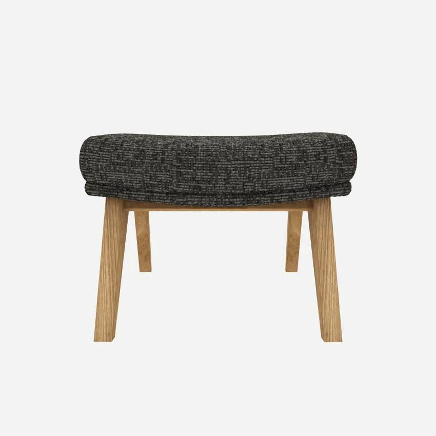 Habitat Repose-pieds En Tissu Alba - Gris Nuage - Pieds Chêne 1 Habitat Repose-pieds En Tissu Alba - Gris Nuage - Pieds Chêne